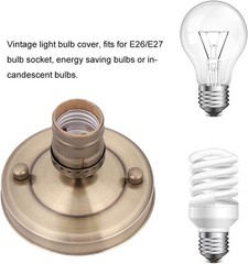 Bronze Electroplated Vintage Industrial Iron Lamp Bulb Socket Ho Color: Bronze