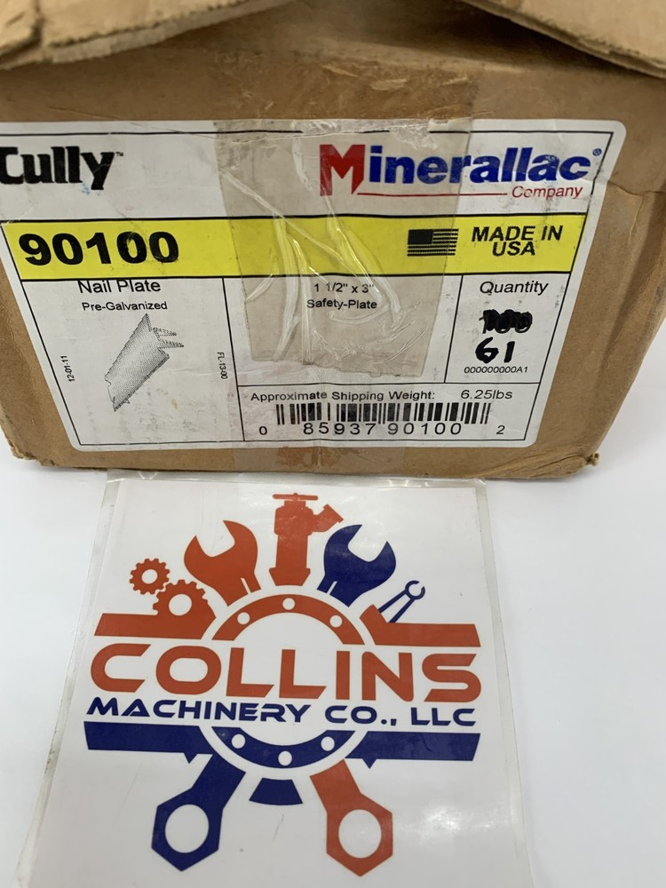 Cully 90100 1-1/2″ x 3″ Nail Safety Plate 16 Gauge Pre-Galvanized 61-Pieces