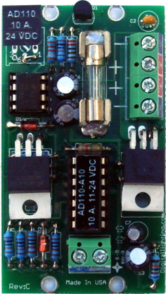 AD110-A10 0-10V LED DIMMER PWM 10 A Output range 12VDC- 24 VDC; Made in USA