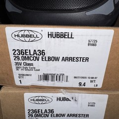 Hubbell 29.0 MCOV Elbow Arrester 35V Class 236ELA36