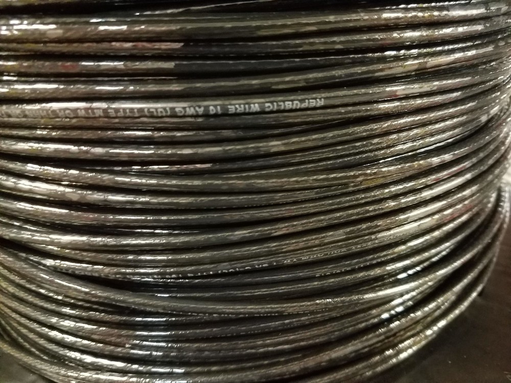 10 GAUGE THHN WIRE BLACK 250 FEET EA THWN 600V COPPER STRANDED