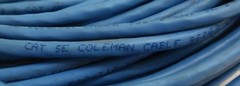 COLEMAN CAT5E CABLE 24 AWG, 4 PAIRS, CMR, APPROX 250 FT LENGTH