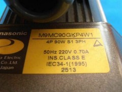 Pansaonic M9MC90GKP4W1 Servo Motor 50Hz 220V 0.70a