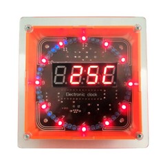 DIY Rotating LED Electronic Digital Clock Kit Learning Board DC5V DS1302 + Shell