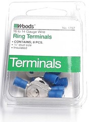 Woods 1757 16 to 14 Gauge Wire Ring Terminal 8-Pack Lot of 5
