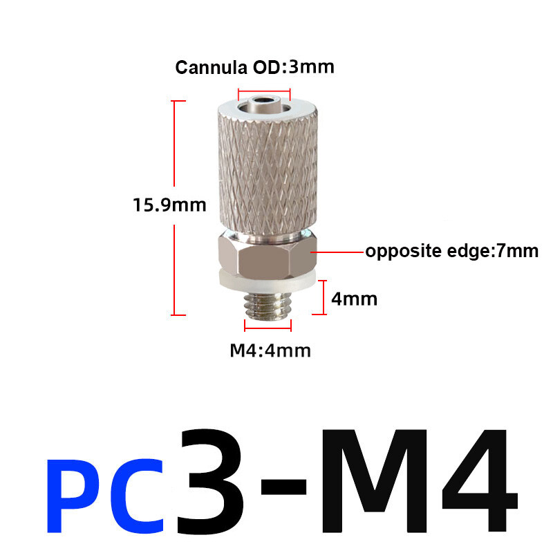 M3-M6 Male Threaded Straight/Elbow Pneumatic Push In Fitting Pipe Tube Connector