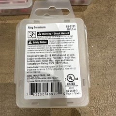 IDEAL 83-2131 Ring Terminals Vinyl Insulated #22- #18 AWG, Lot of 8. P16