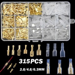 Lugs Connectors Electrical Terminals Crimp W/ Sleeves Set 315pcs Spade