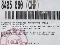 Belden 8405 20/5C Premium High Conductivity Shielded Microphone Cable Gray /5ft
