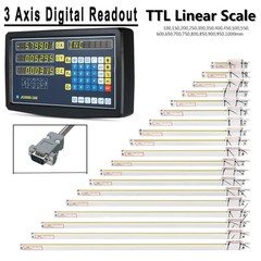 3 Axis Digital Readout+ 3 Scale Kit For Milling Lathe Machine Precision Linear