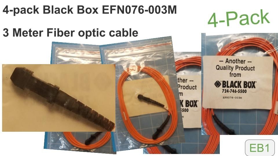 4-Pack Black Box EFN076-003M 3Meter Fiber Optic Cable