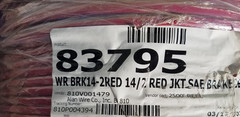 14/2 Red Jacketed Brake Cable 2 Conductor 14 AWG 60C SAE