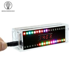 DIY Digital Clock Kit Voice Control Music Spectrum Display LED Electronic Kit