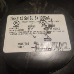 Used Southwire 11587338 Simpull THHN or THWN, 12 Gauge THHN Solid Wire, 100′ per
