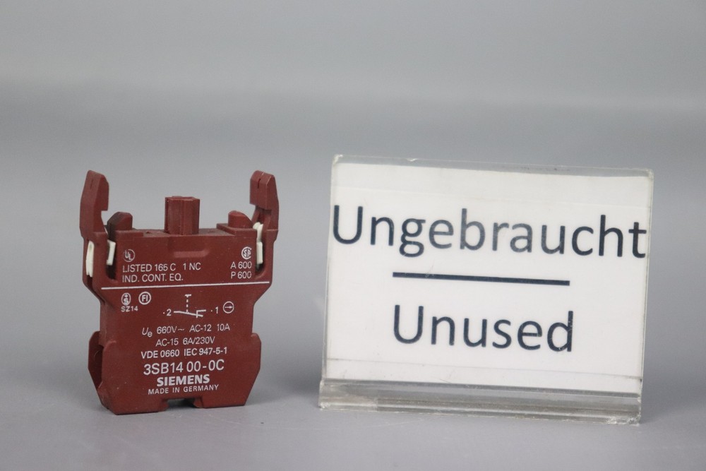 Siemens 3SB1400-0C Switching Element 1 NC 660V 10A Unused