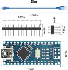 2/4/6PCS Nano V3.0 Mini USB ATmega328P-AU CH340 5V Board USB For Arduino US