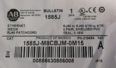 Allen Bradley 1585J-M8CBJM-0M15 Ser A Ethernet Media RJ45 Patchcord (Lot of 2)