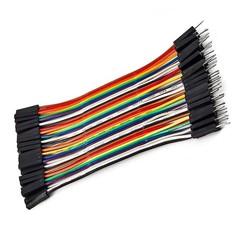 40pcs 10cm Female to Male Jumper Ribbon Cables – Ideal for Electronics Projects