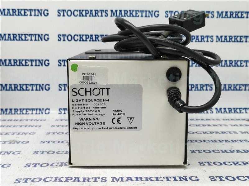 SCHOTT 180 409 Light Source Controller H-4 230V AC Fuse 3A 150W ta 40C