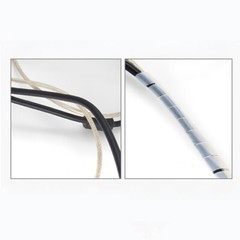 Spiral Wrap Cable Tidy White/Black Hide Banding Loom Wire Management 4mm-30mm