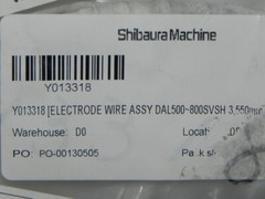 SHIBAURA Y013318 ELECTRODE WIRE ASSY DAL500-800SVSH HEAT RESISTANT WIRE, w Elbow