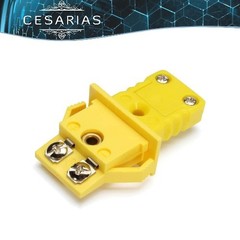 K-Type Panel Mount Thermocouple Mini Plug Connector, Male and Size: Pack of 1