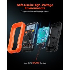 Digital Multimeter, 6000-Count TRMS DC/AC Voltmeter Current Tester, Professional