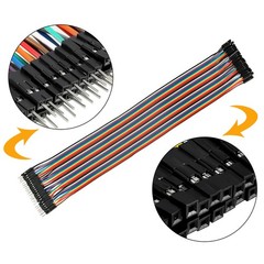 Male to Female 40P Jumper Wire 2.54mm Pitch Ribbon Cable Breadboard 50cm Long