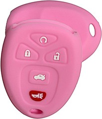 Silicone Key Fob Cover Protector for 5-Button Remote, Compatible w Color: Pink
