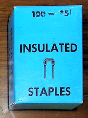 100 Cross Insulated Cppered #5 Chisle Point Staples 5/8″ x 1/4″ electrical wire