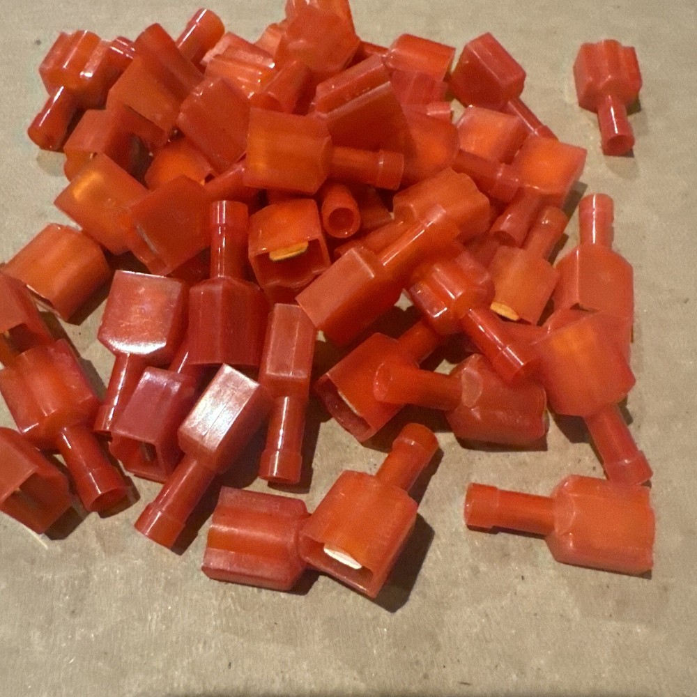 Lot Of 50 T&B RA25177 Quick Disconnect Terminal 18-22AWG Brass Red M 28.7mm Tin