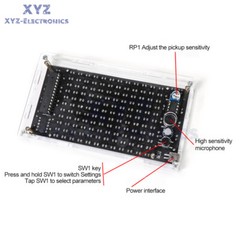 LED Music Spectrum Kit Voice Control Dynamic Dot Matrix Spectrum Screen DIY 5V