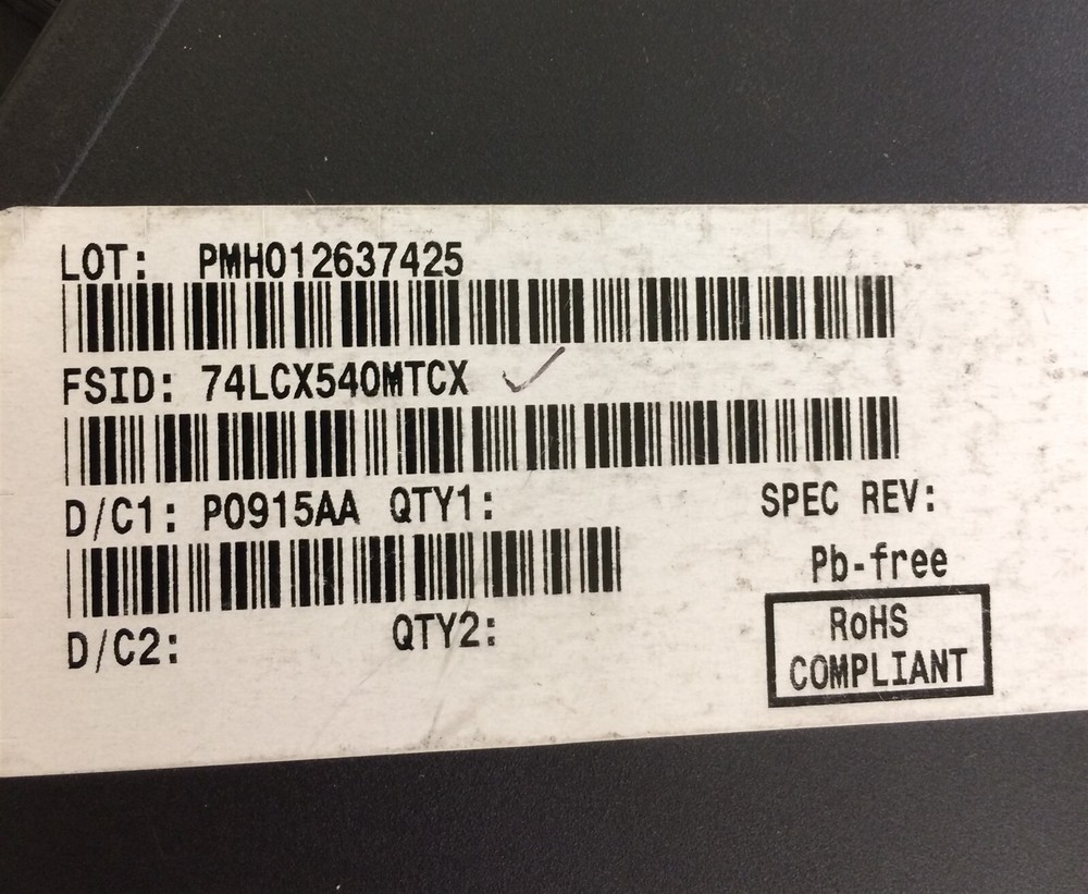 74LCX540MTCX FSC 74LCX540MTC IC BUFFER INVERT 3.6V 20TSSOP SMD ROHS 30 PIECES