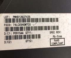 74LCX540MTCX FSC 74LCX540MTC IC BUFFER INVERT 3.6V 20TSSOP SMD ROHS 30 PIECES