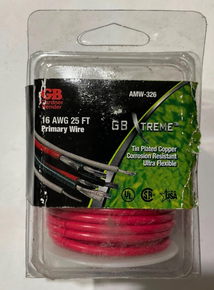 Gardner Bender 16 AWG 25′ Red Tin Plated Copper Primary Wire AMW-326 USA
