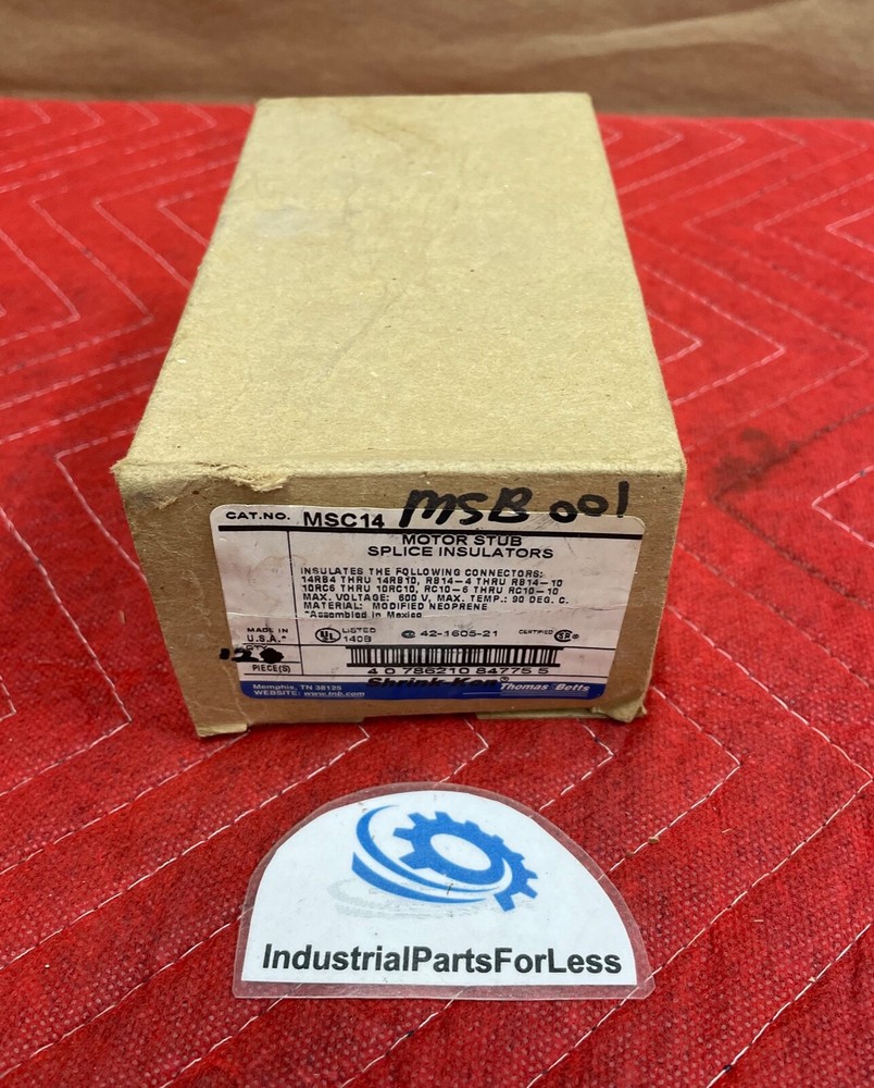 Box of 12 Thomas & Betts Motor Stub Splice Insulators MSC14