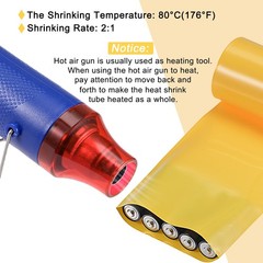 Battery Wrap Heat Shrink Tubing 51mm Dia 80mm Flat 8 Feet Yellow