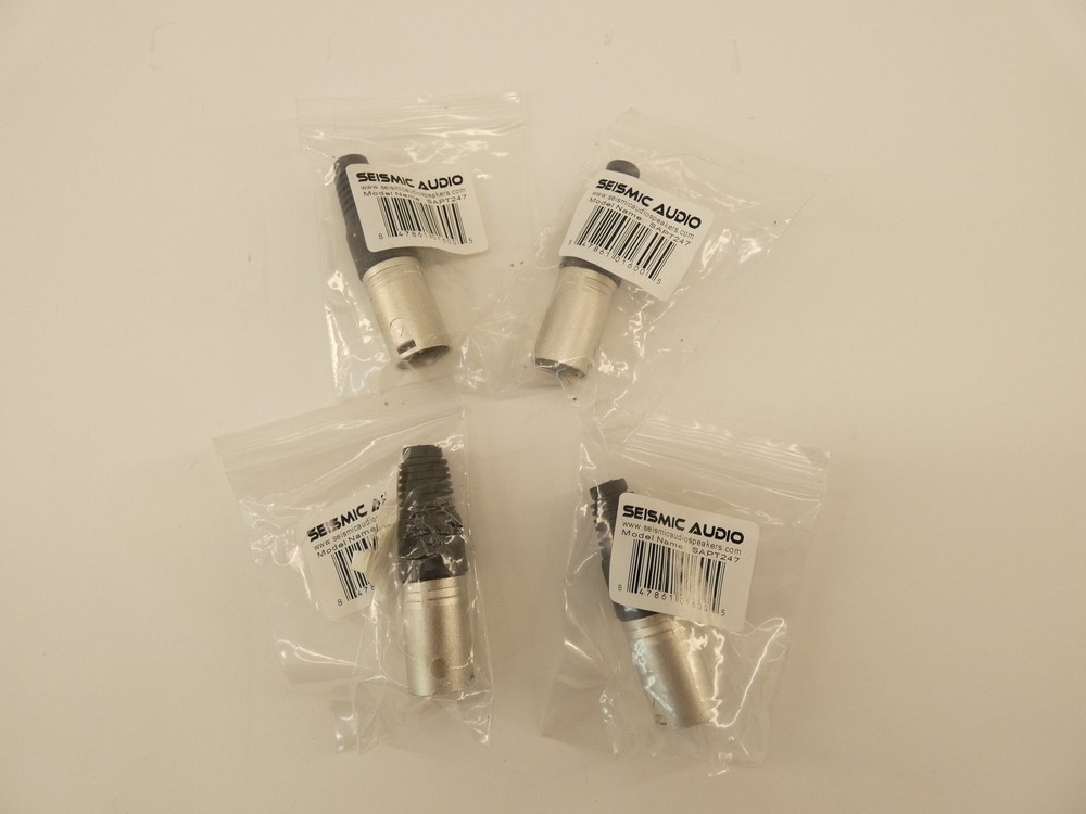 *Lot of 4* Seismic Audio SAPT247 4-Pin XLR Male Connector Nickel Plated – NEW…