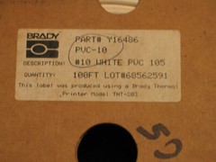 NEW BRADY PVC-10 WHITE BRADYMARK PVC TUBING .112 DIA 100FT P6064
