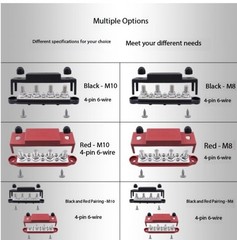 275A Bus Bar Car Audio Bus Bar Battery Positive Terminal and Ground Bus Bar