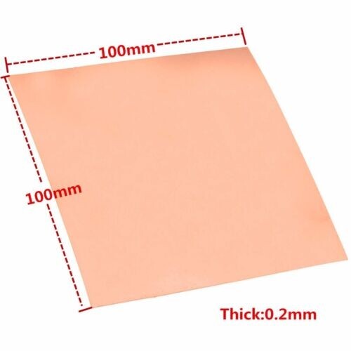 1pcs 99.9% Pure Copper Cu Metal Sheet Foil Copper Plate 0.2*100*100mm YL