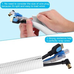 White Split Sleeve Conduit Tubing Harness Wrap Wire Loom Cable Cord Protect Lot
