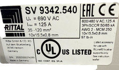 NEW RITTAL SV 9342.540 RILINE60 BUSBAR COMPONENT ADAPTER 125A 600V/690V 3-POLE