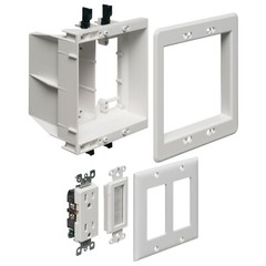 Arlington TVBU505K 2-Gang Recessed Outlet Power and Low Voltage TV Box Kit