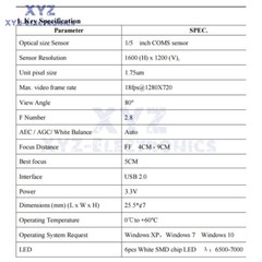 200W Pixel 720P HD Inspection Camera Board LED Industrial Endoscope Module