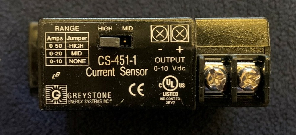 GREYSTONE CS-451-1 0-10, 0-20, 0-50 AMP RANGES 0-10VDC OUTPUT