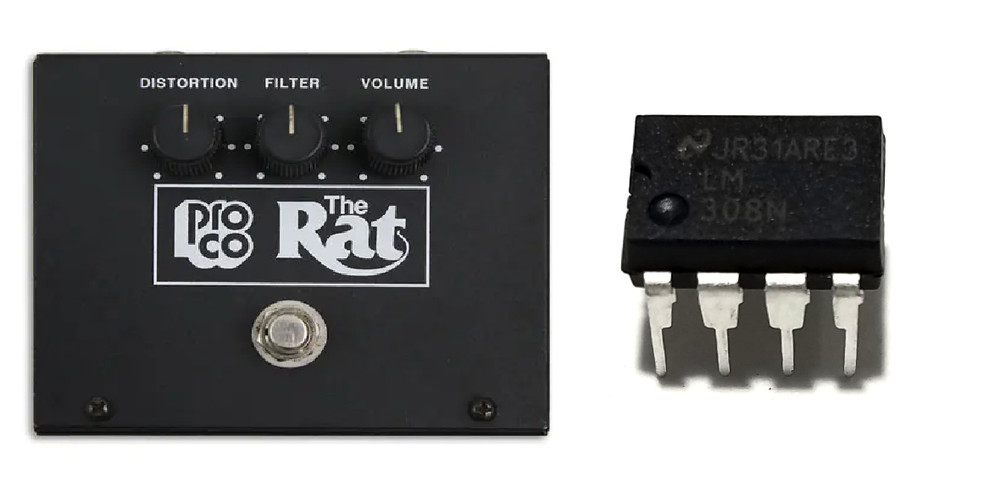 80s / 90s ProCo RAT GUITAR PEDAL ORIGINAL LM308N CHIP DIY project building NOS