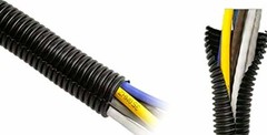 1/2″ diameter X 7′ ft PROTECTIVE COIL Black Loom split Plastic cable cord wraps