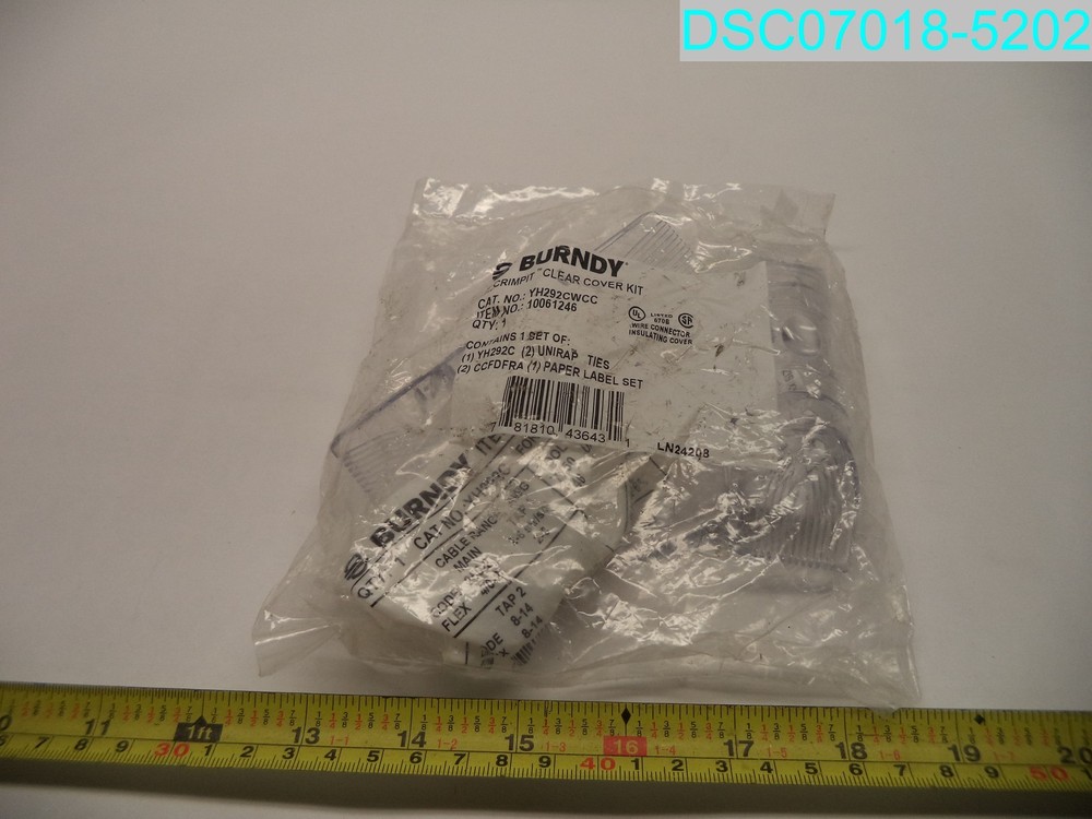 BURNDY YH292CWCC Cu H-Tap 250-#2 W/Clear Cover 781810436431