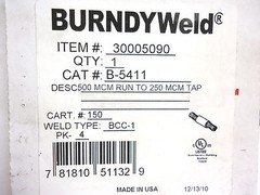 Burndy BCC-1 Mold Horizontal End to End Cat# B-5411